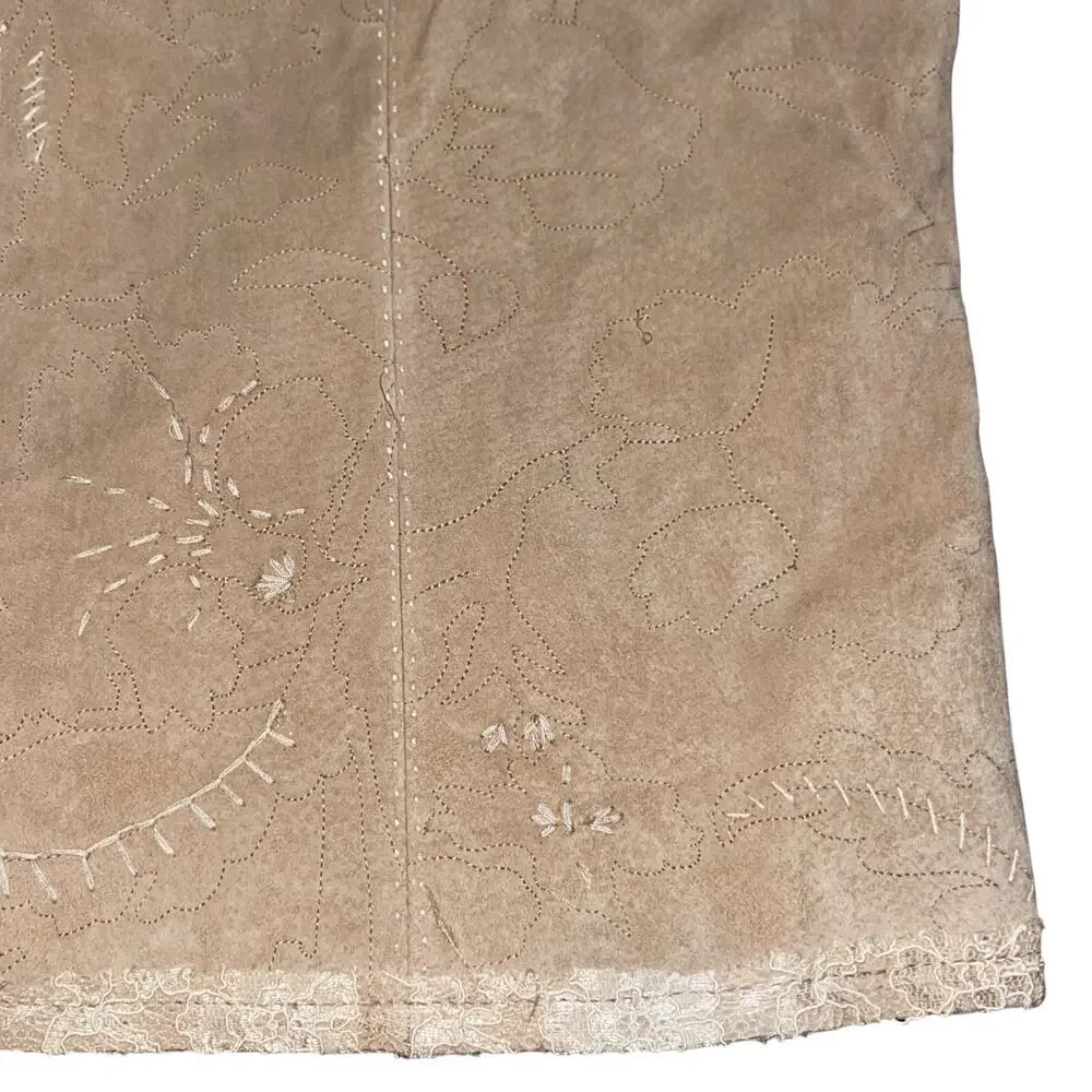 Coldwater Creek Suede Leather Embroidered Vest - Picture 3 of 8